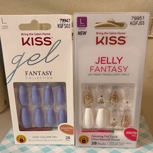 KISS Gel and Jelly Fantasy Nail Duo - Blue, White, Gold